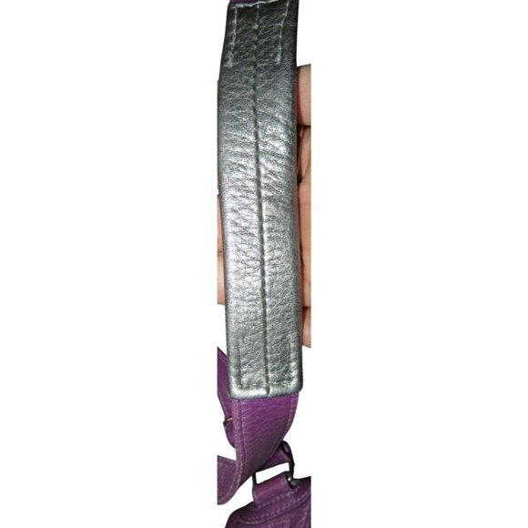 See By Chloe Purple & Silver Italian Leather Crossbody Handbag concealed pocket - Picture 12 of 14